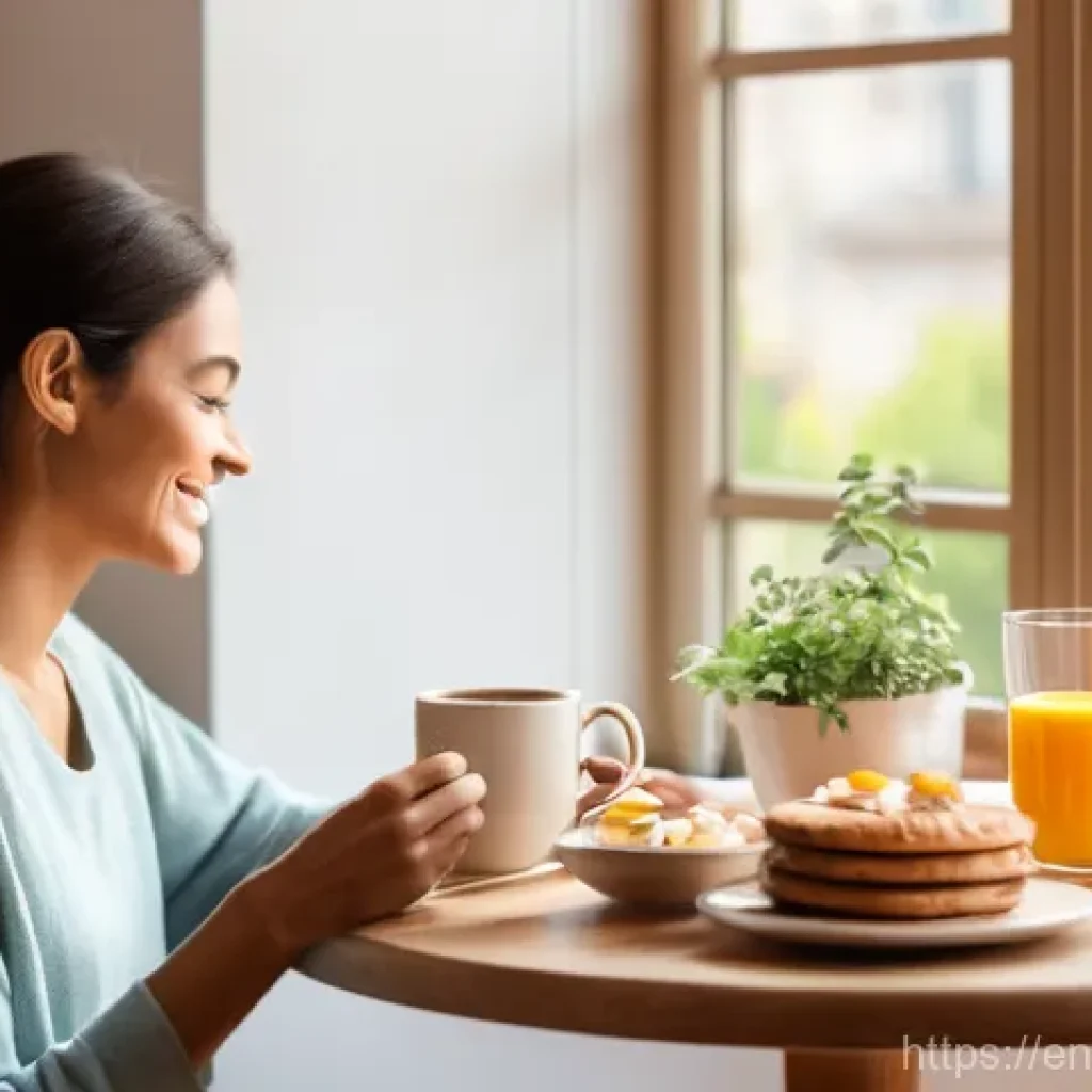 자연광을 활용한 인테리어의 새로운 패러다임 - **Prompt:** A cozy and inviting breakfast nook bathed in warm, golden morning sunlight. The sunlight...